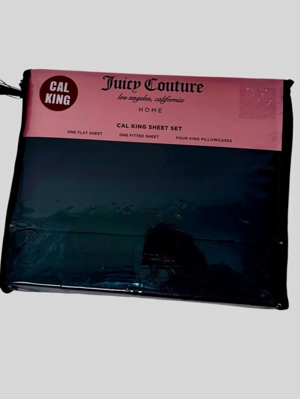 Juicy Couture California King Sheet Set 6 Piece Bedding Set Black Cal King
